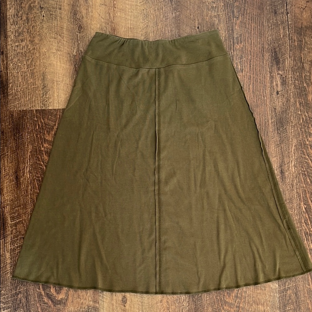 Olive Green Allie Knit Midi Women's Skirt